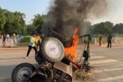 Tractor Set On Fire At India Gate In Delhi To Protest Farm Bills