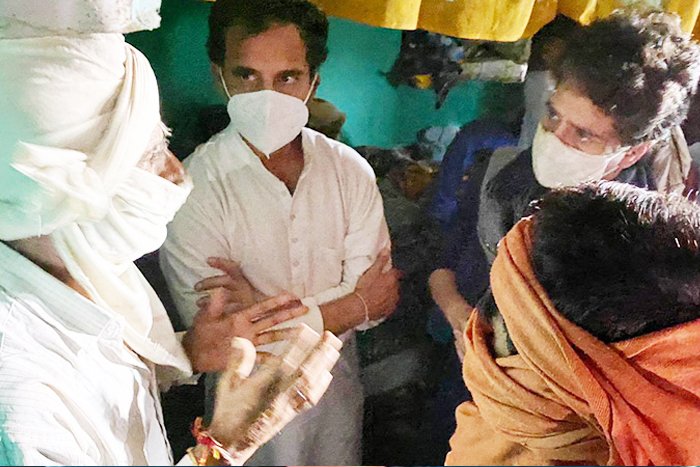 Priyanka Rahul meet Hathras victims family