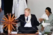 Watch: UK PM Boris Johnson Tries The Charkha At Gandhi's Ashram