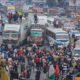 Truck, bus drivers block highways, protest across states against hit-and-run law